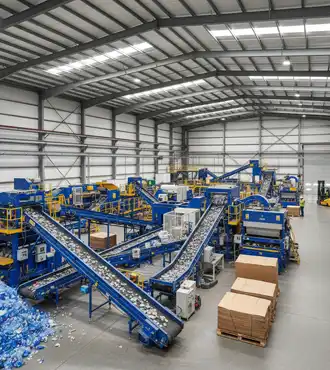 Heavy industrial equipment installed in a warehouse showcasing engineering capabilities
