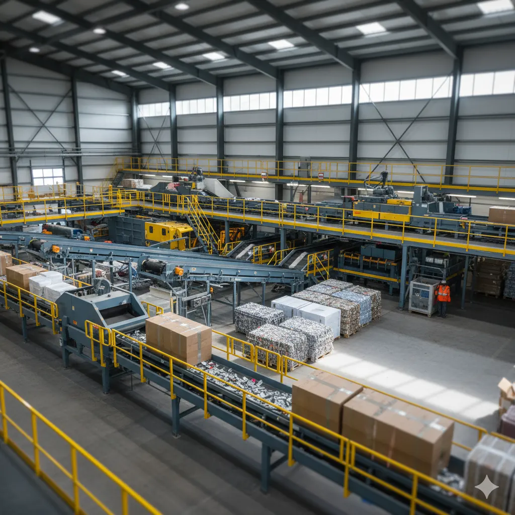Large-scale industrial machines in a factory environment for infrastructure and EPC projects